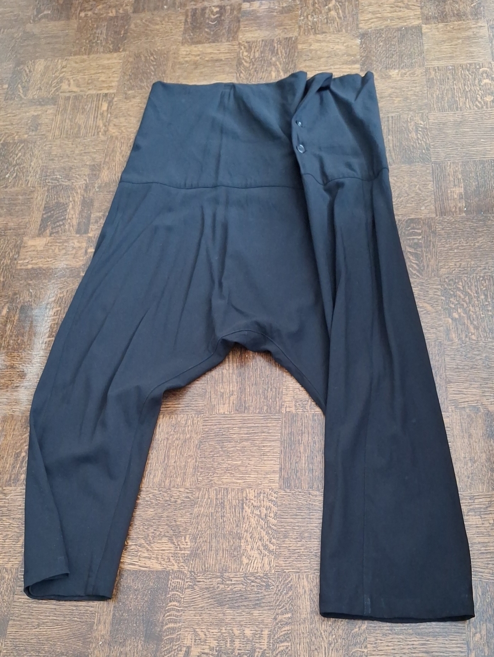 Plein Sud Black Drop Crotch Cropped Pants